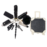 scrunchies key chain with mini suitcase